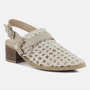 [H148] RAG & CO [ROSALIE] Off White Block Heeled Sandal, Size 9